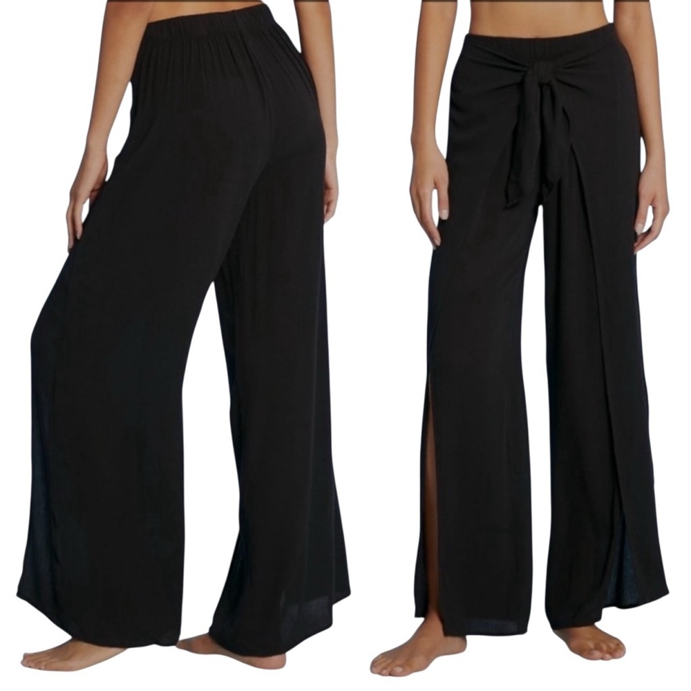 Kona Sol Black Tie-Front Pants size S